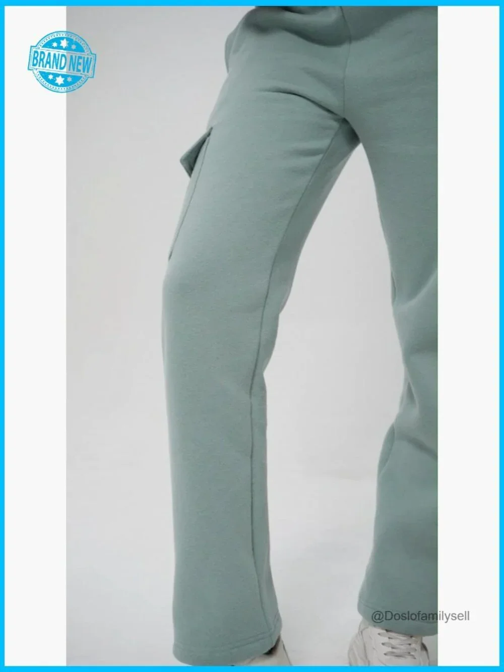 Baggy High Rise Fleece Cargo Sweatpants with Pockets Casual Y2K Joggers
